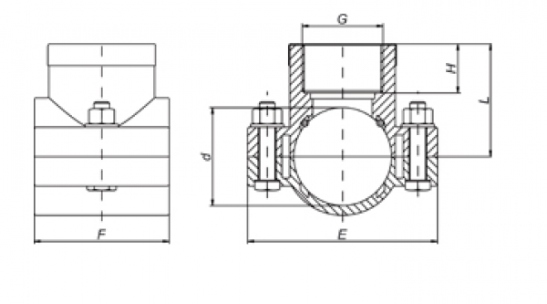 PP 63 x 1" Anbohrschelle mit Verstärkung IG